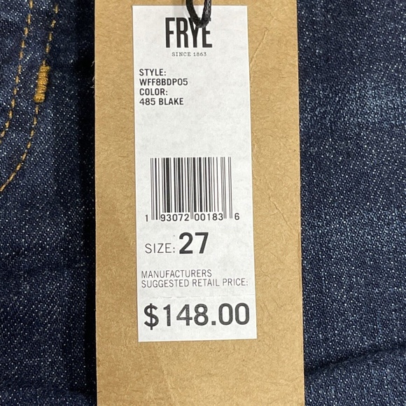 Frye Women’s Size 27 Blake Blue Mid Rise Addie Skinny 5 Pocket Denim Jeans NWT - Picture 6 of 12